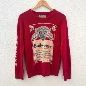 Vintage Style Budweiser Graphic Crewneck Sweater